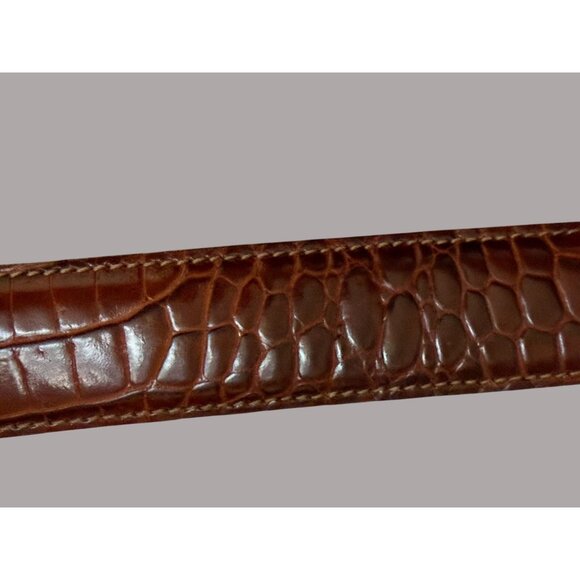 Vintage Brooks Brothers Alligator Embossed Leather Belt Made In USA - Picture 4 of 8
